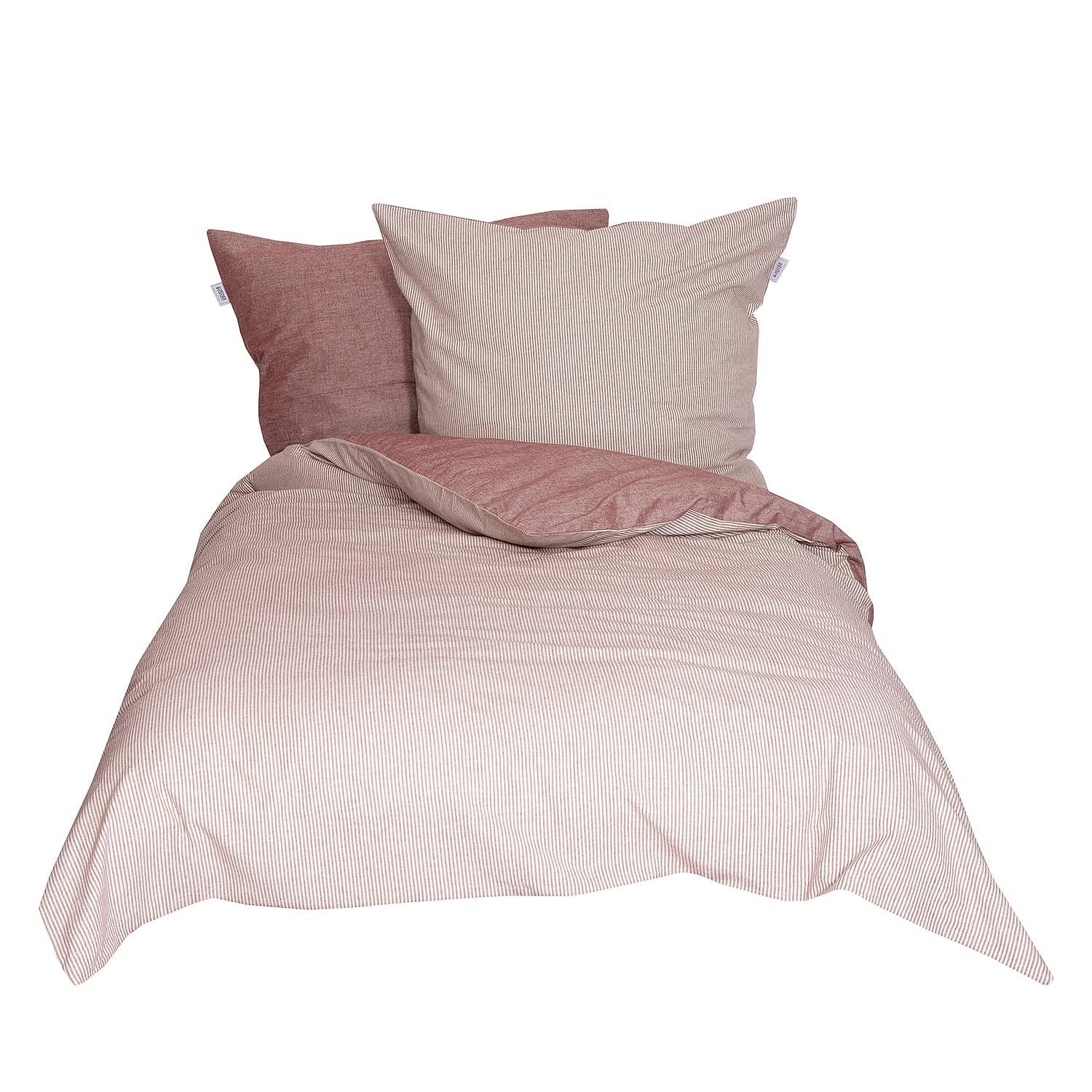 Bettwäsche Flanelle Baumwollstoff Rot 155 x 220 cm 1