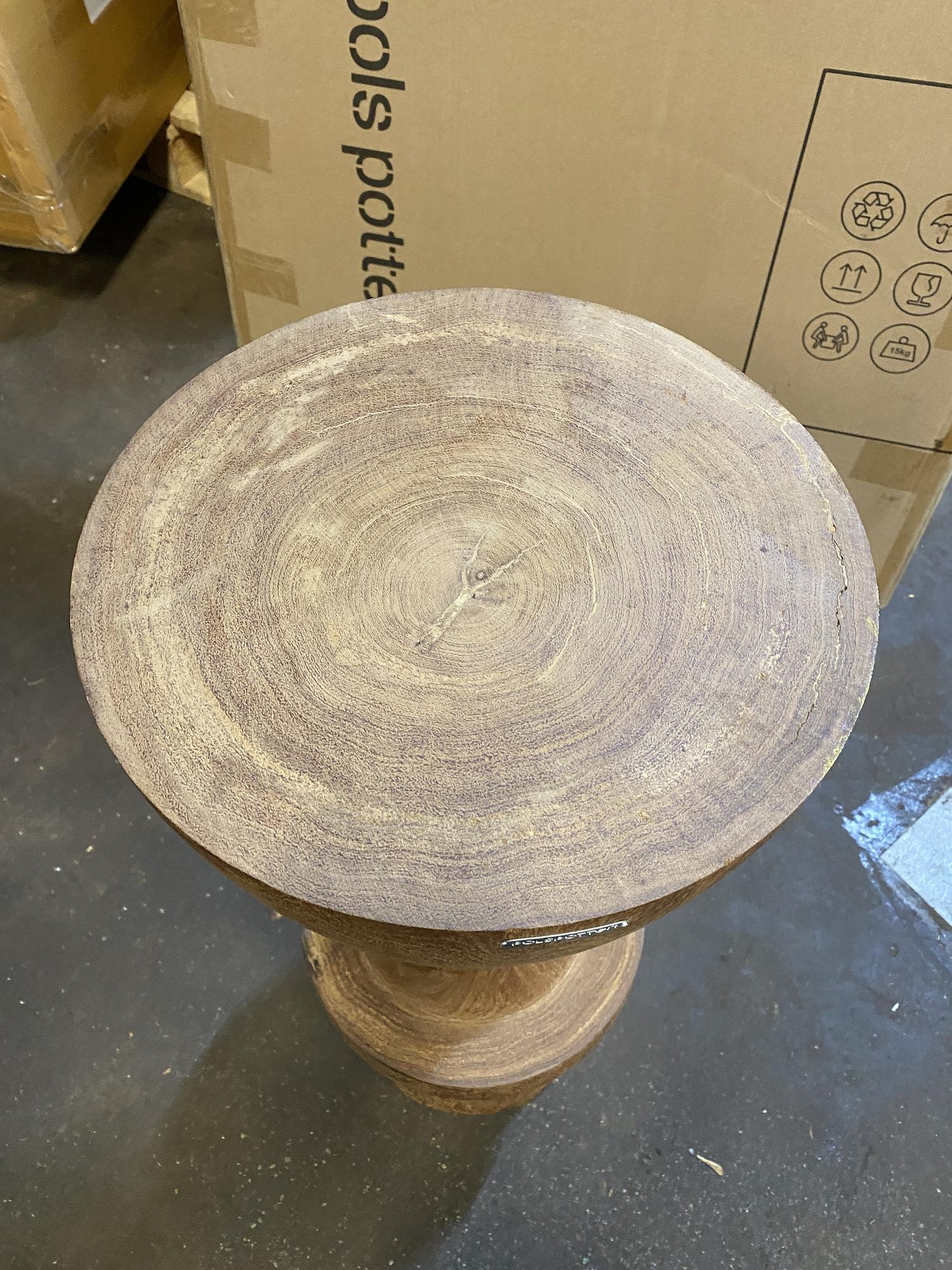 Ball Barhocker Holz Braun 2