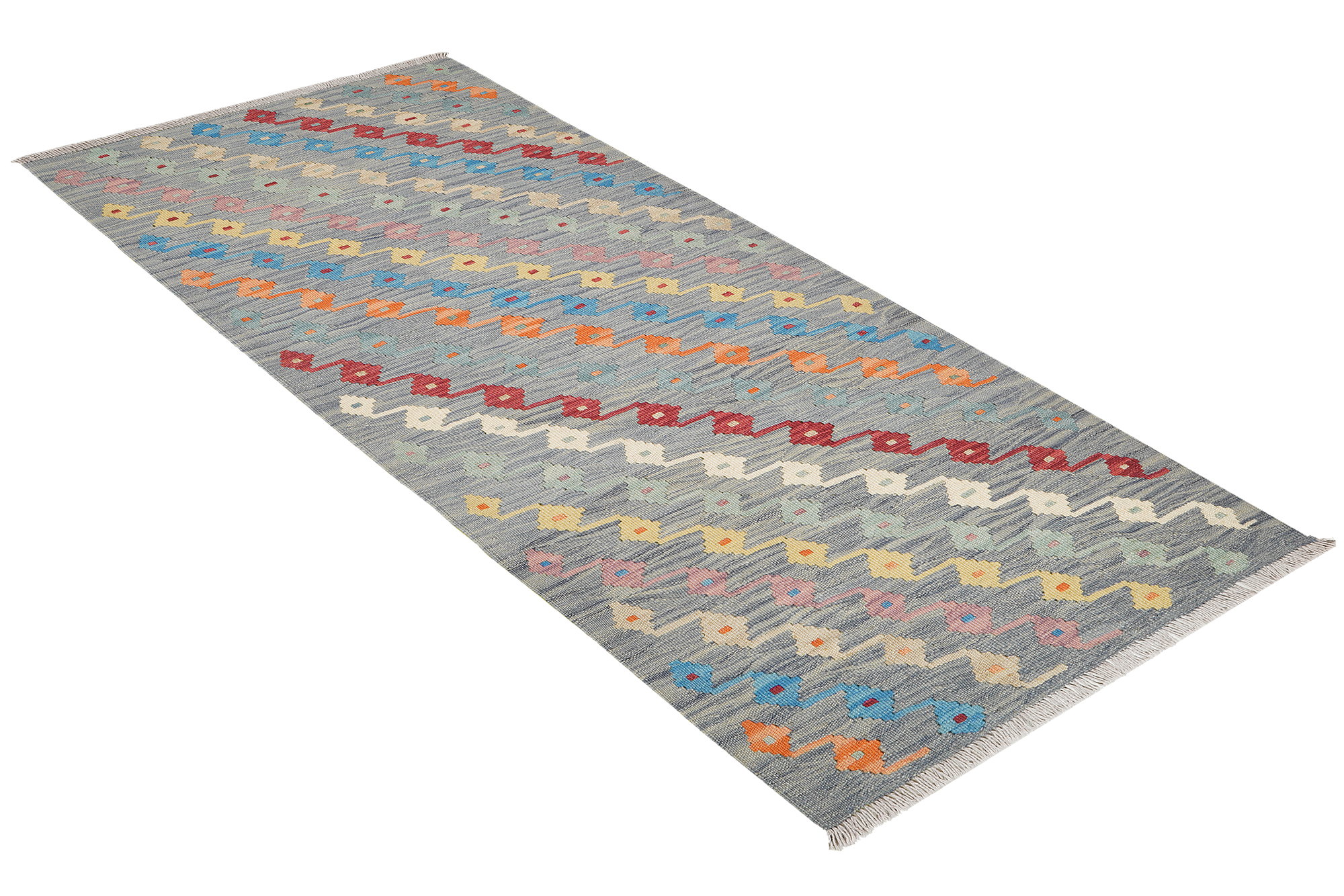 Tappeto Kilim Gashgai Lana Grigio 2