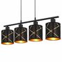 Pendelleuchte 4-flammig Textil Metall 1