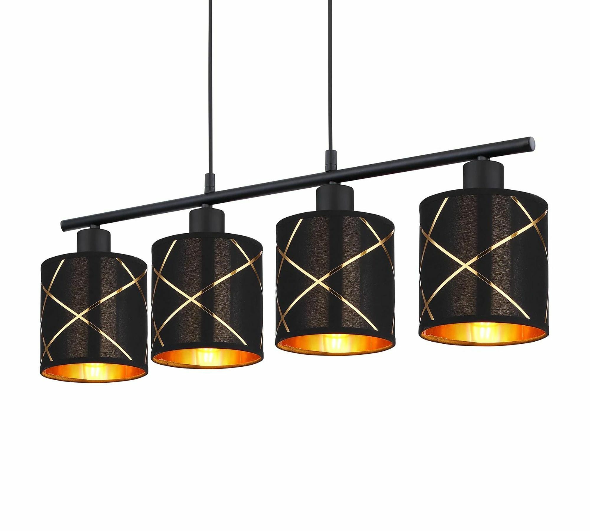 Pendelleuchte 4-flammig Textil Metall 1