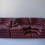 4x Vintage Ubald Klug Terrazza Sofaelement Leder Burgundrot 7