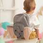 Elephant Backpack Cotton Grey 2