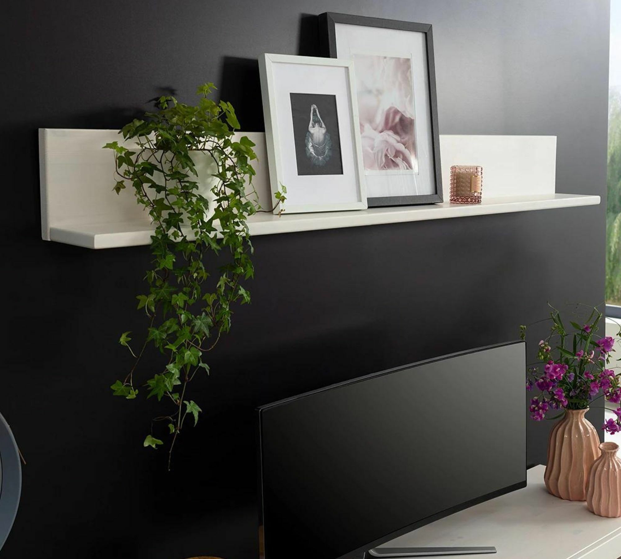 Wandboard Kiefernholz Massiv Weiß 2