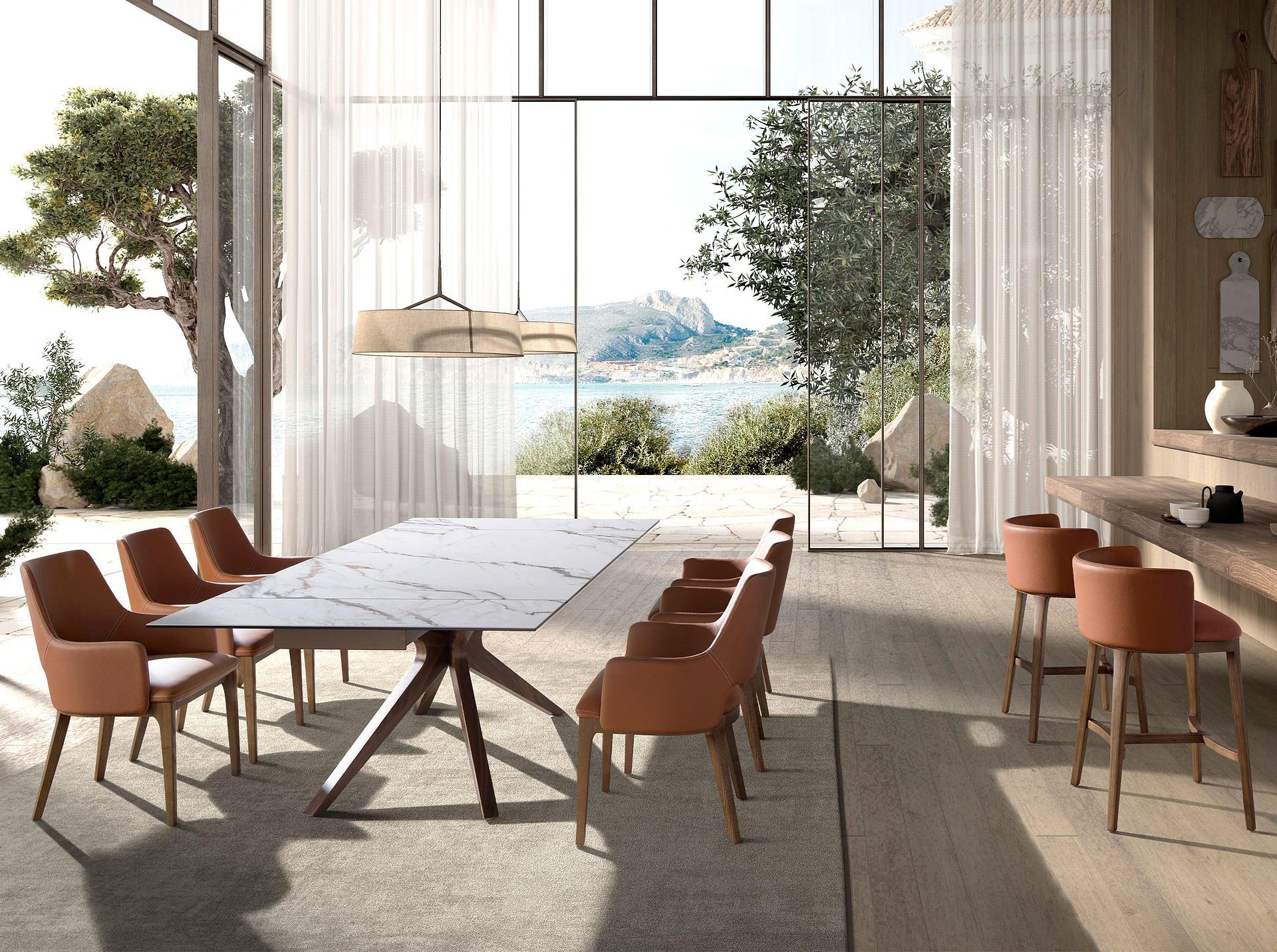 Bar stool faux leather brown 5