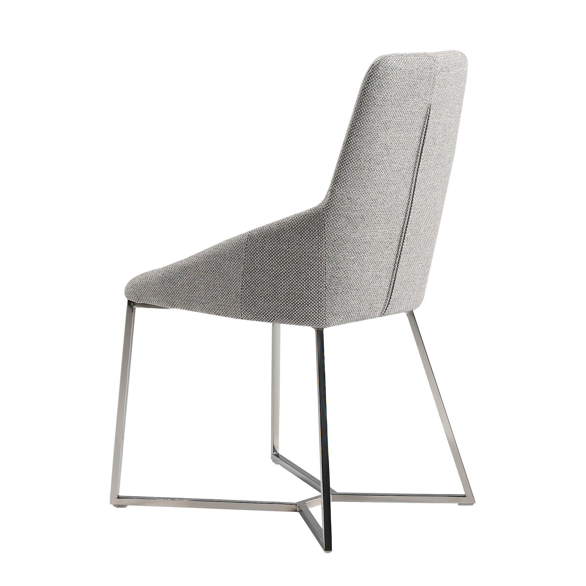Dining chair stainless steel gray 3