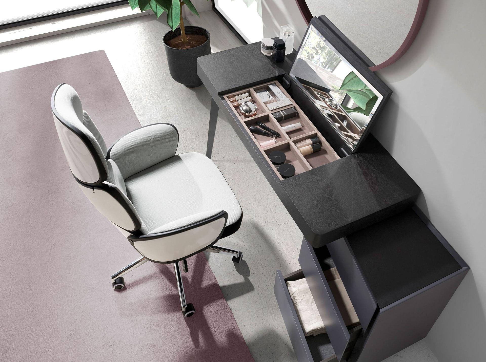 4142 Swivel Office Chair Light Grey White Glossy 7