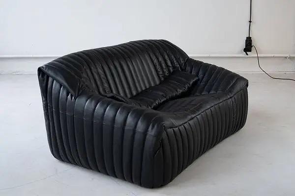 Sandra 2-seater Madras leather Black 3