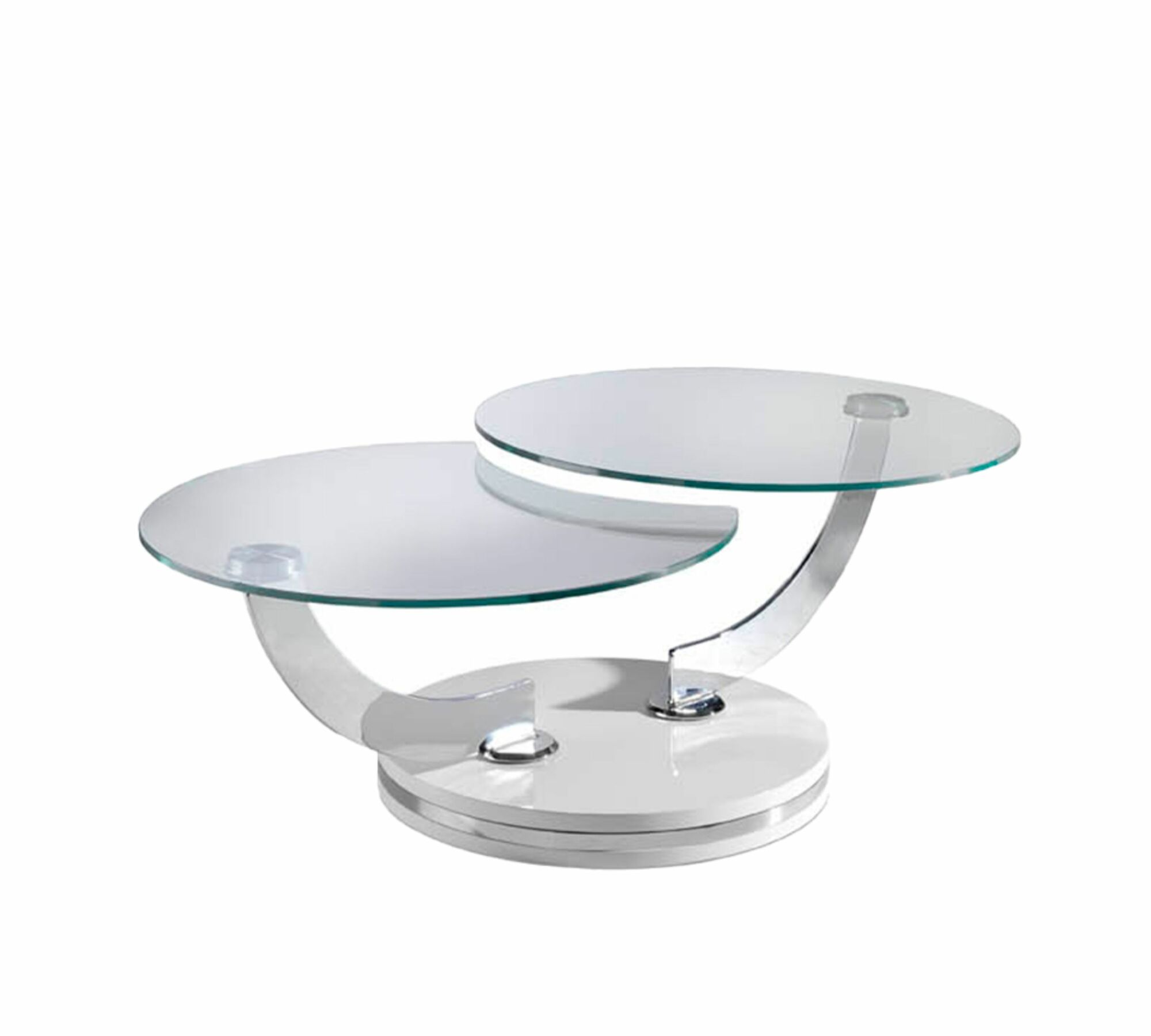 Couchtisch Glas Edlestahl Weiß 0