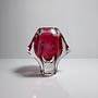Vintage vase glass red 0
