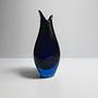Vintage Vase Muranoglas Dunkelblau 1