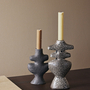 Yara Kerzenhalter Keramik Grau 2