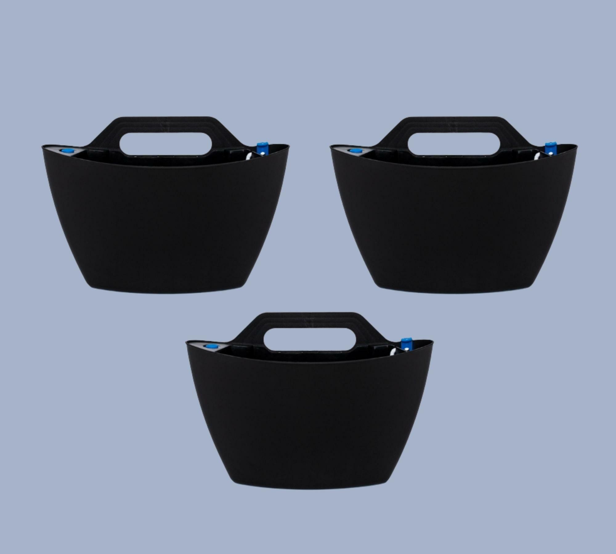 3x Wall Planter with Self-Watering Black 1