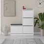 Dude shoe cabinet wood veneer white 3