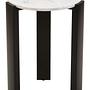 Palermo Round Side Table Marble Wood Black White 2