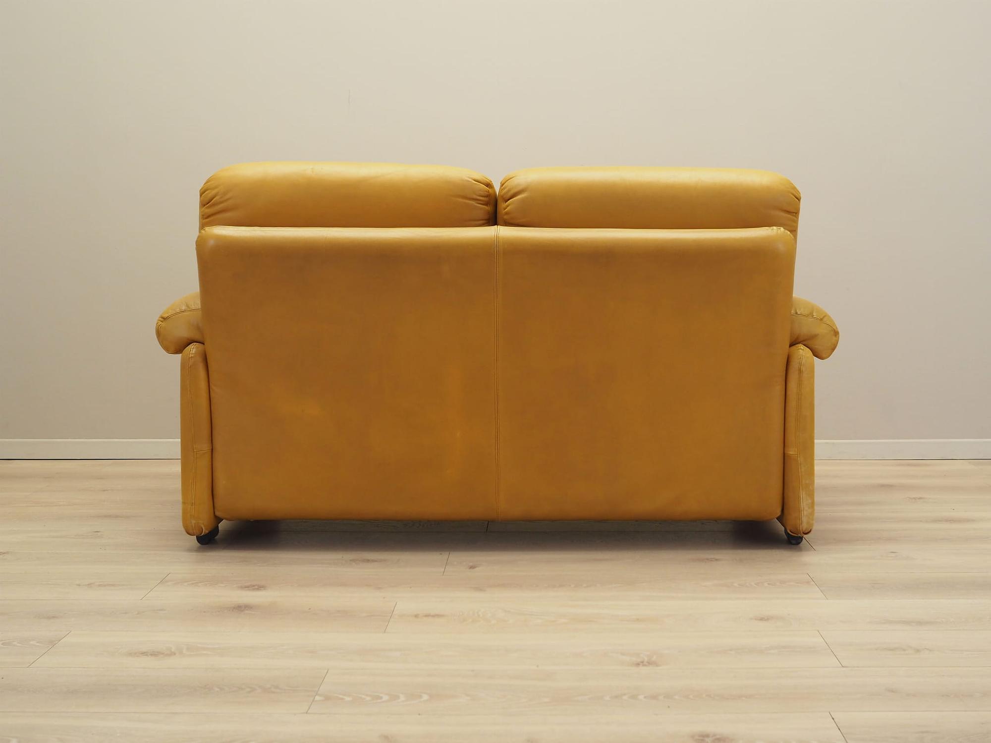 2-Sitzer Sofa Leder Gelb 1960er Jahre 4