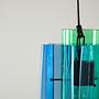 Hängelampe Glas Blau 1970er Jahre 5