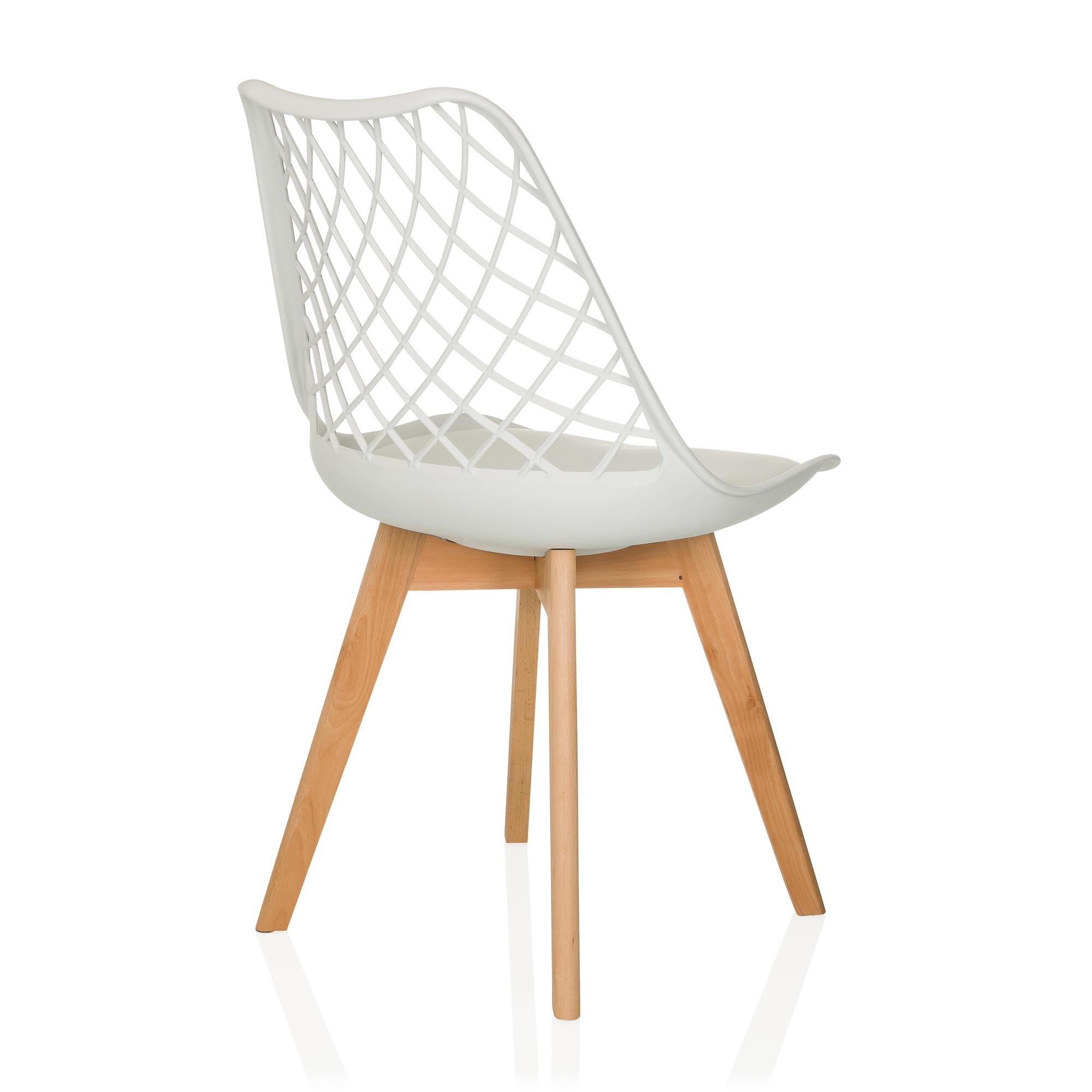 Visitor chair / Shell chair SCANDI HOL Plastic white hjh LIVING 7