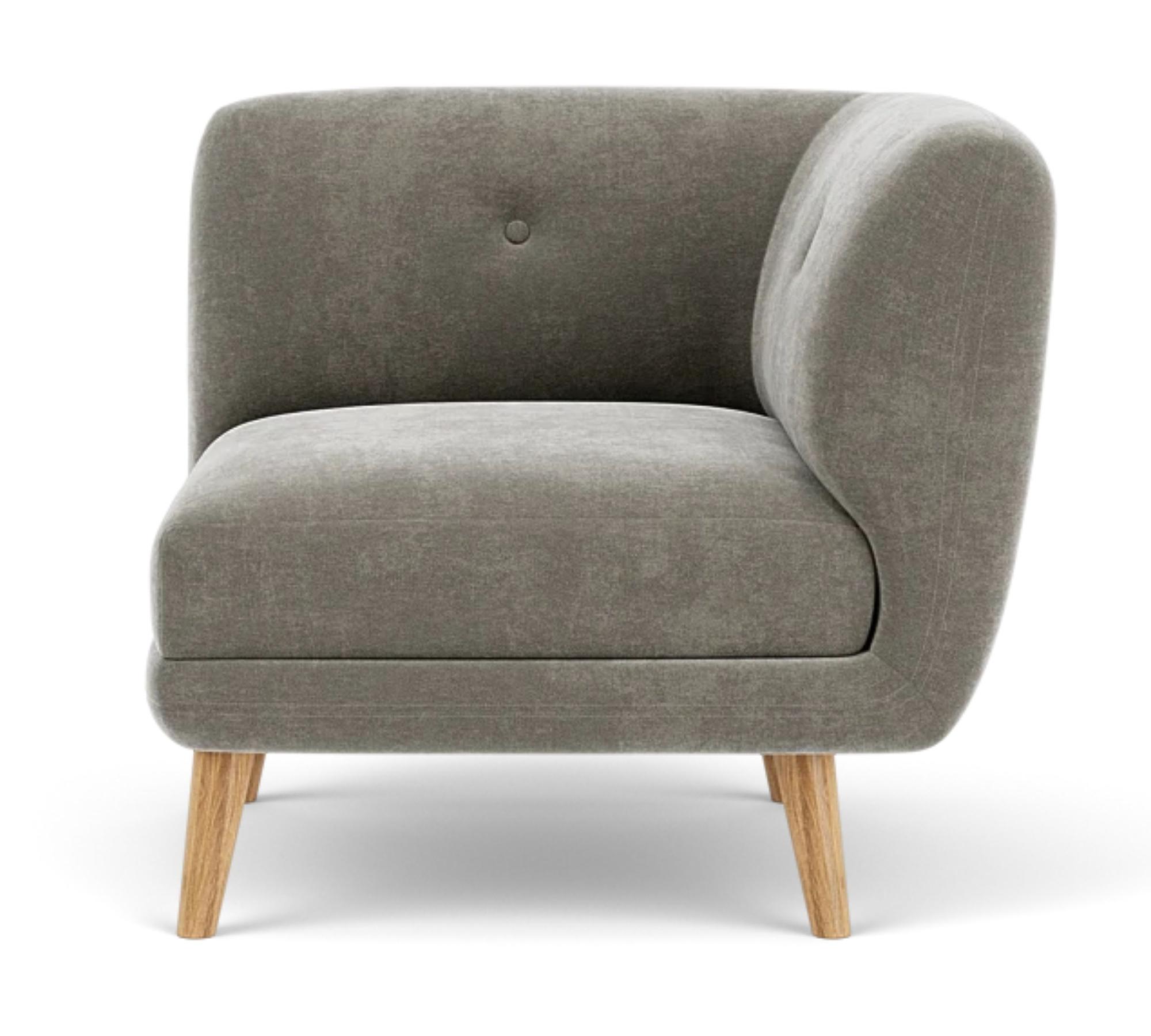 Alfred 1-Sitzer Eckmodul Rechts Planet Grey Green 0