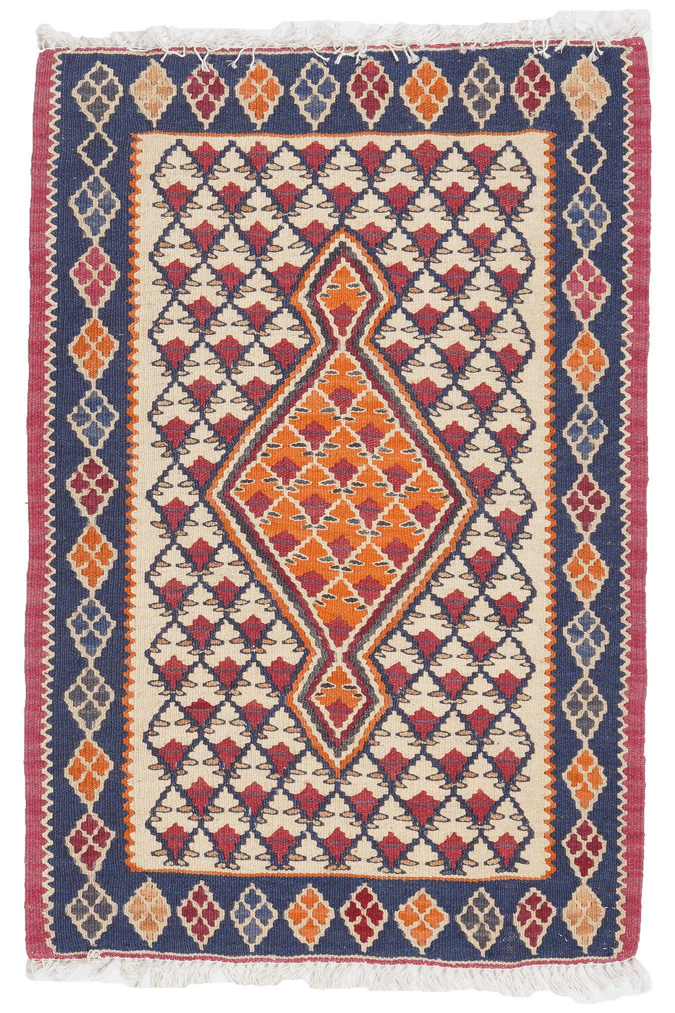 Kilim Senneh Teppich Mehrfarbig 0