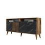 Milan Sideboard Walnussbraun Marmoroptik Schwarz 160cm 5