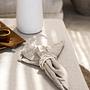 4x Serviette Leinen Beige 4