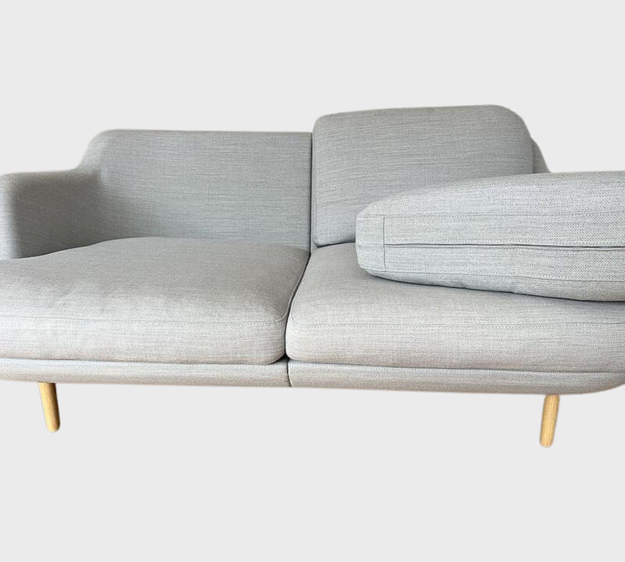 2x Lune JH200 Sofa 2-Sitzer Wolle Grau 8