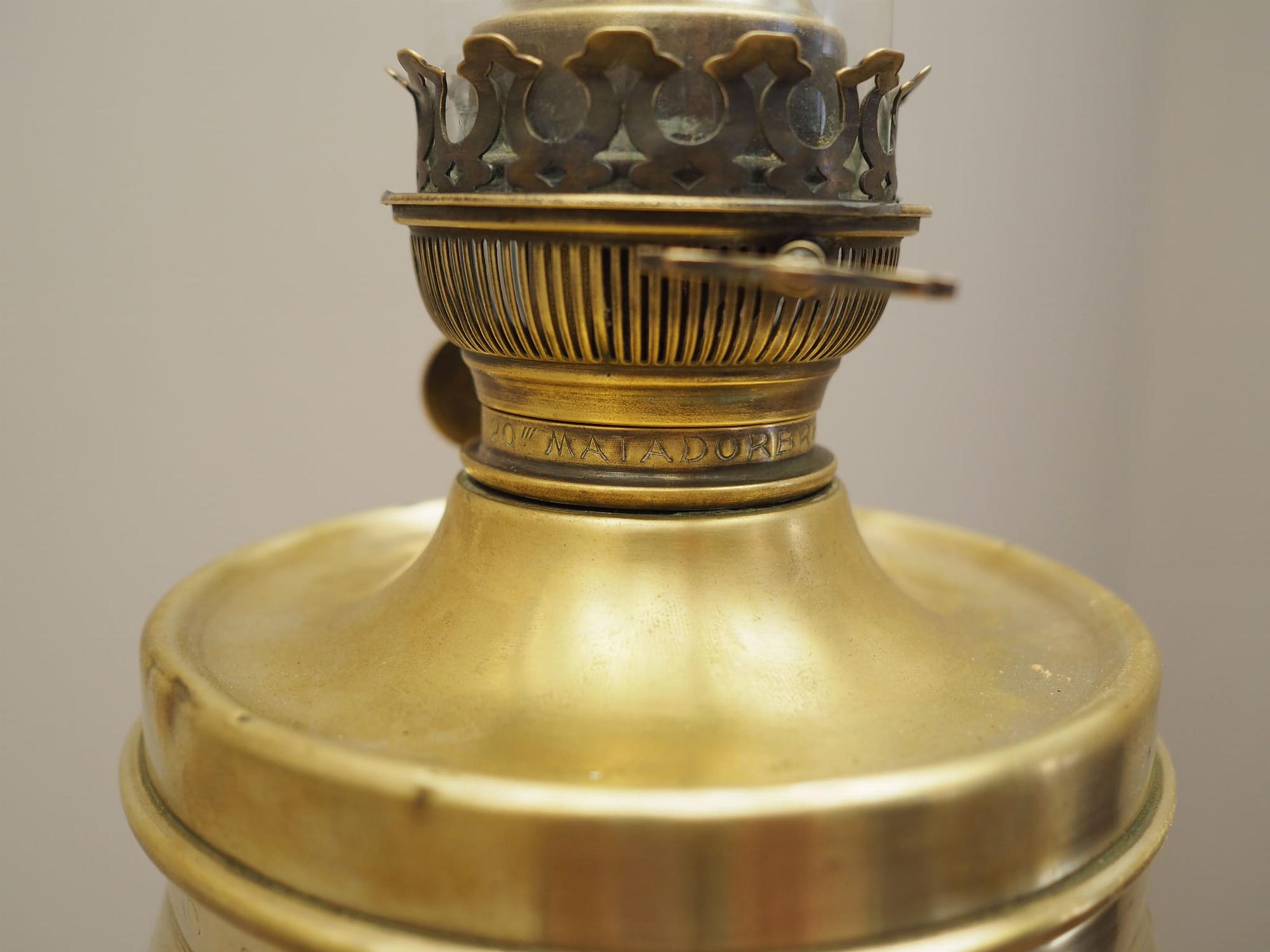 Vintage Stehleuchte Glas Metall Gold 1920er Jahre 10