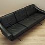 3-Sitzer Sofa Leder Schwarz 1960er Jahre 8
