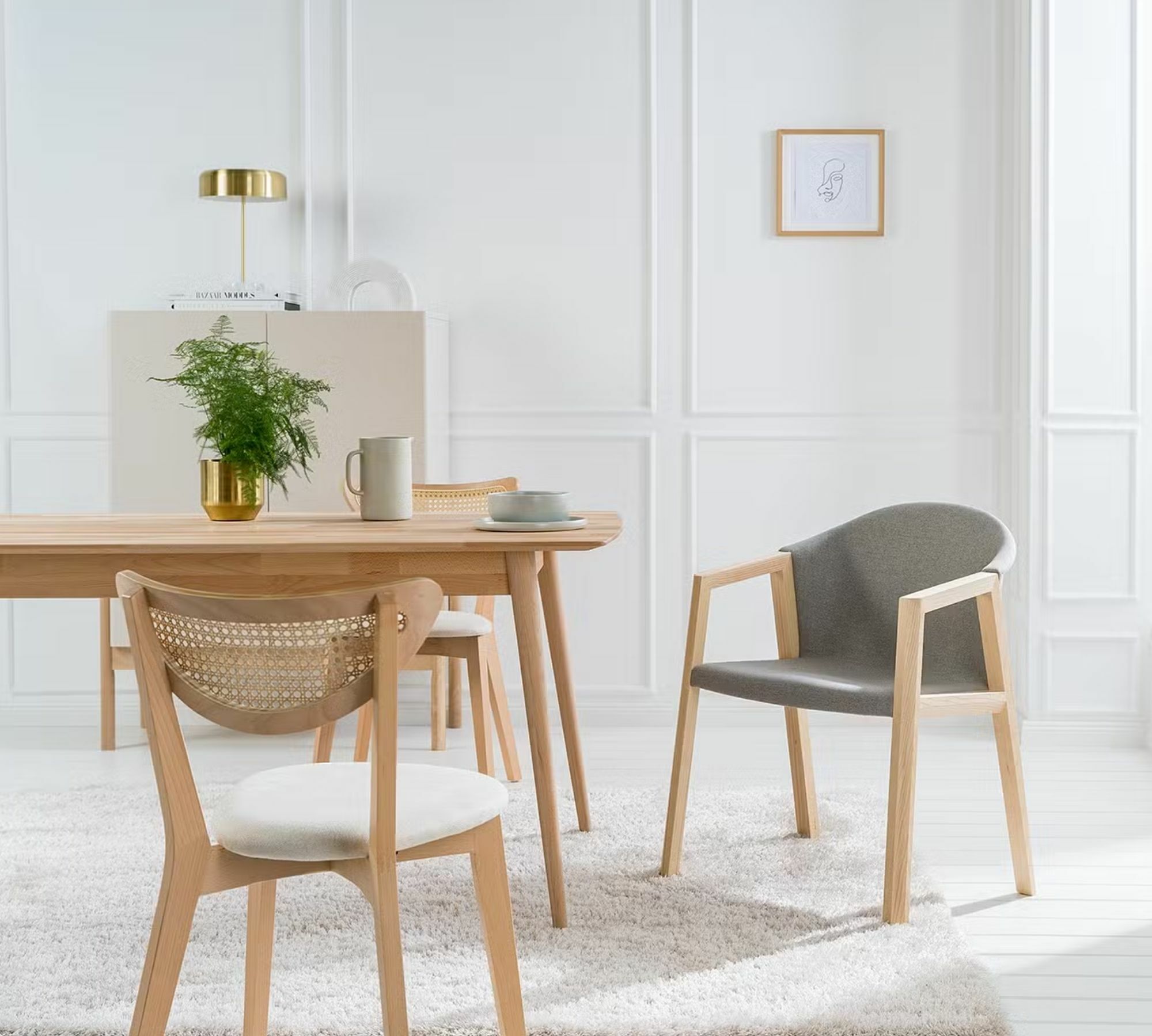 Armchair Woven Fabric Solid Ash Light Grey 5