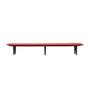 Vintage Bank Holz Leder Rot 1990er Jahre 0