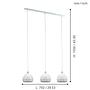 Roccaforte III Pendant Light Steel White 3-Light 3