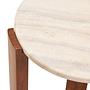 Palermo Runder Marmor Beistelltisch Naturholz 9