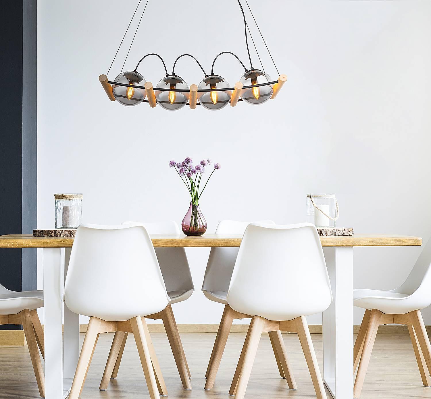 Leona pendant lamp stained glass iron 4-flame 2