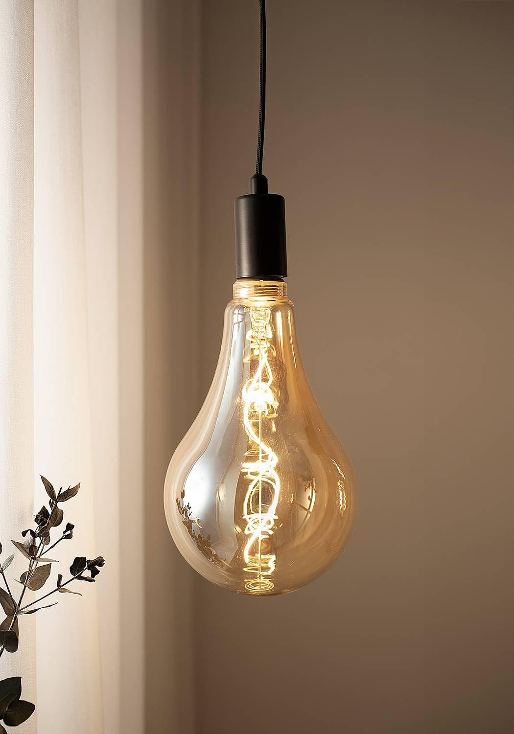 Leuchtmittel Pear Eisen / Glas Orange 2