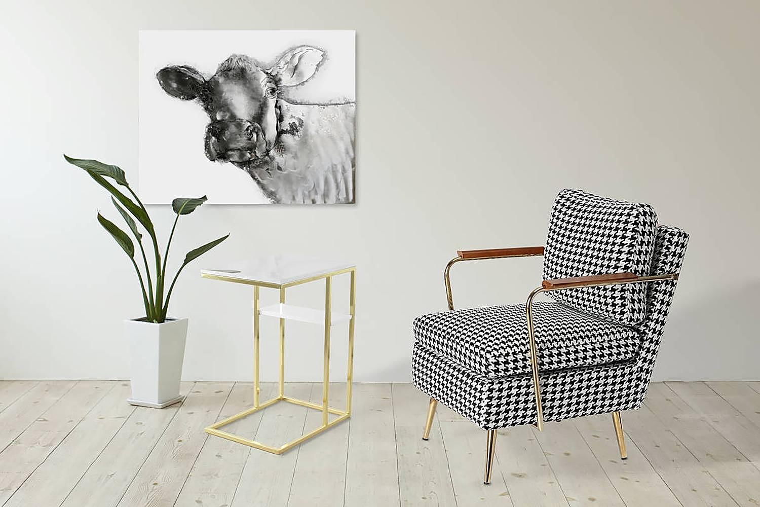 Lucilla Side Table Stainless Steel Gold White 1