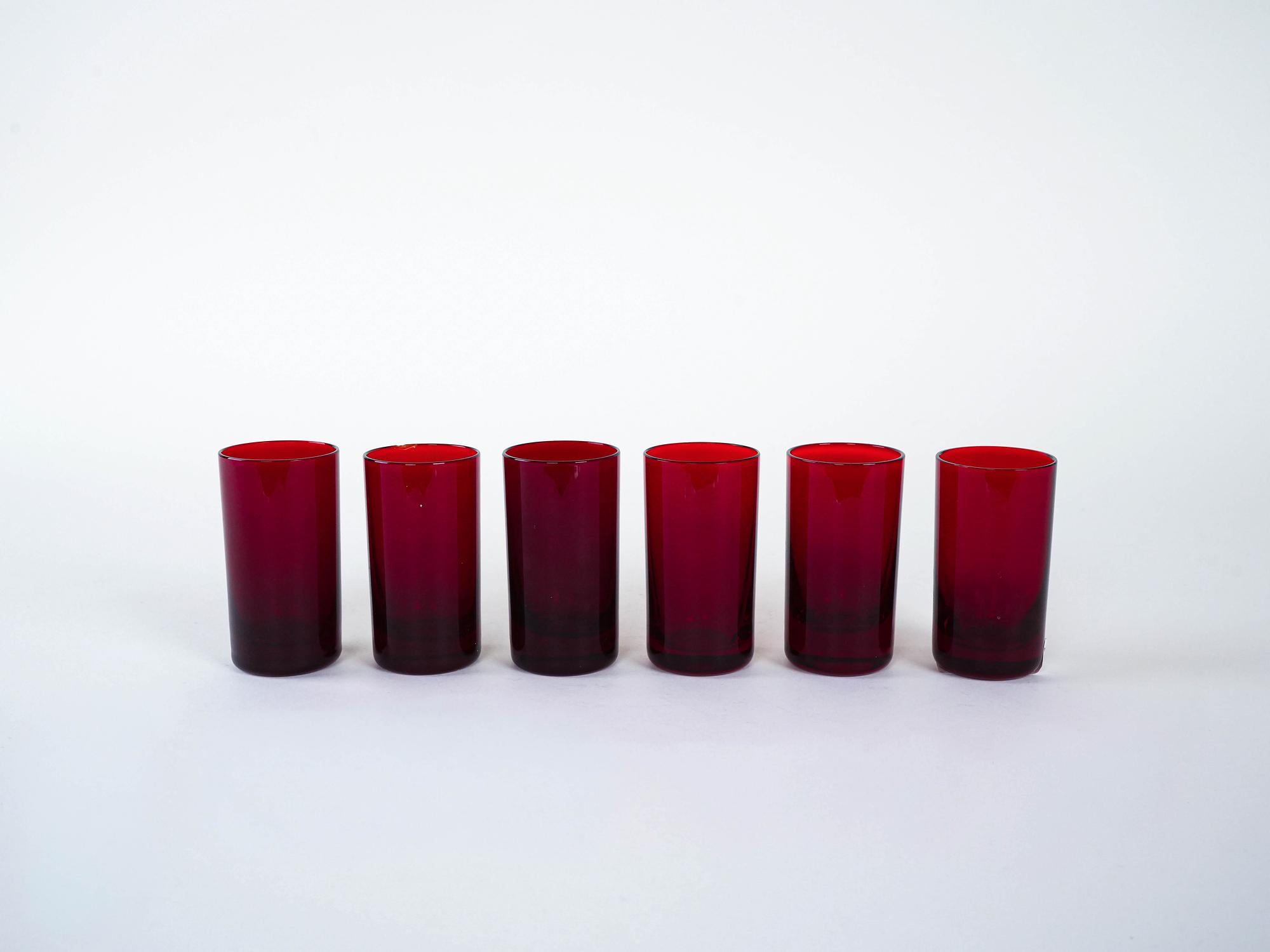 Gläser 6er Set Rubyfarbe 1