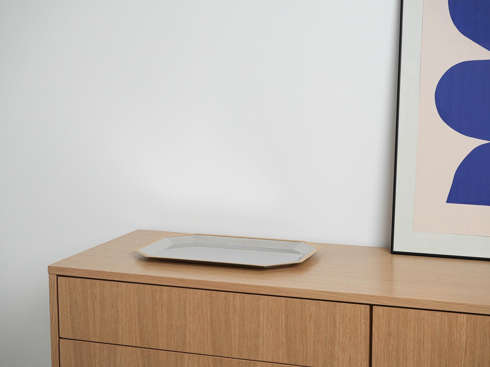 Tablett Edelstahl Silber 5