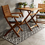 Mosaik I In-/Outdoorteppich Schwarz Weiß 0