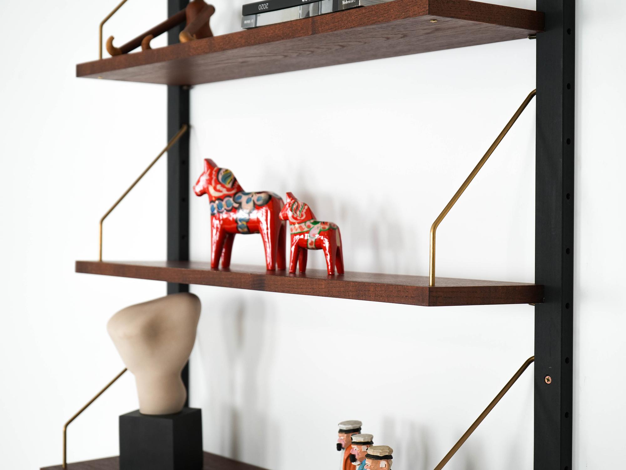 Teak wall unit brown 1960s 7