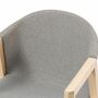 Armchair Woven Fabric Solid Ash Light Grey 6