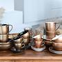 4x Golden Days Espressotassen-Set Steinzeug Schwarz Gold 2