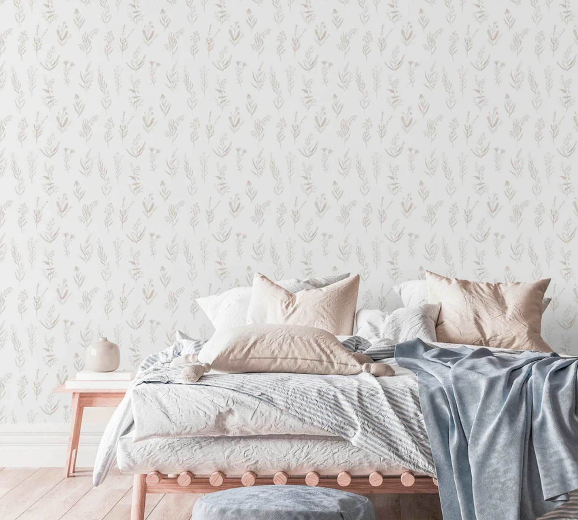 Enola Tapete Papier Textil Beige 0