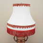 Vintage Tischlampe Keramik Textil Mehrfarbig 1970er Jahre 3