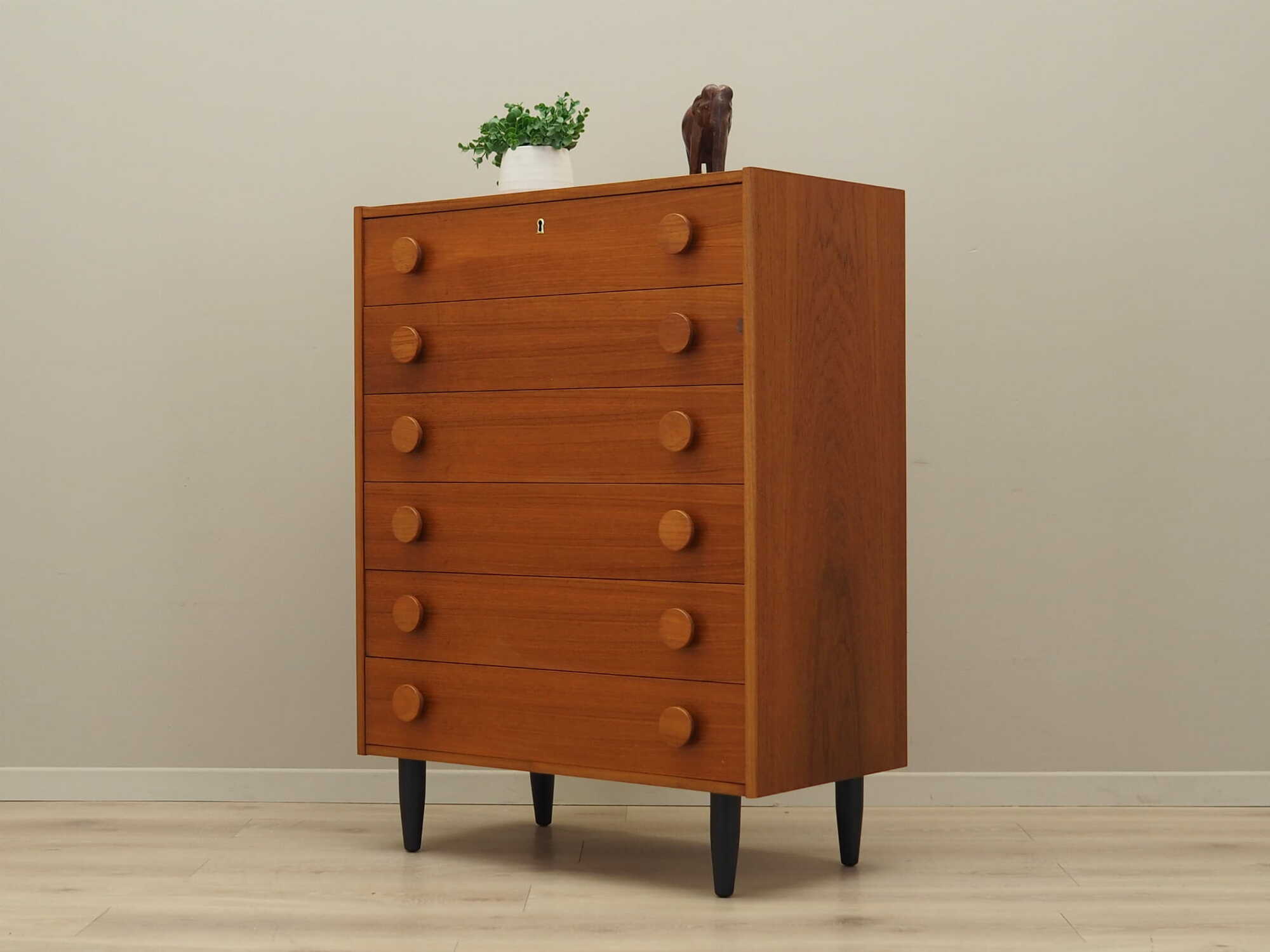 Vintage chest of drawers Teak wood Brown 1960s 2