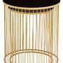 2x Avento Beistelltisch Schwarz Gold 1