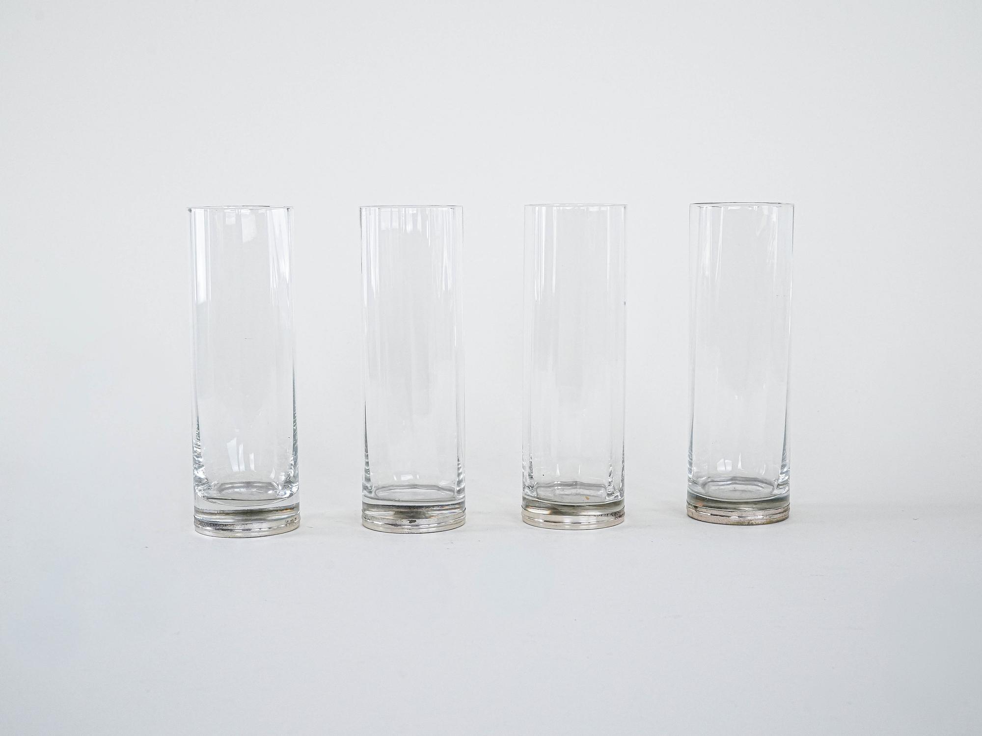 Glass set Hollywood Regency style 1970s 3