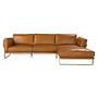Sofa mit Récamiere rechts aus camel-farbenem Leder 6232 1