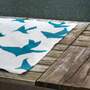 Outdoor-Kilim Teppich Schwalbenmuster Blau 230 x 300 cm 2