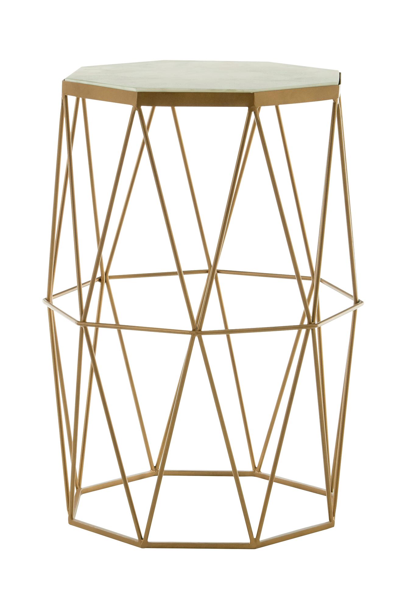 Shalimar Achteckiger Marmor und Gold Beistelltisch
 4